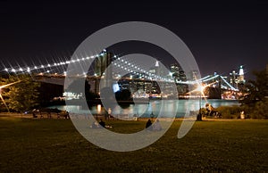 Brooklyn bridge at night