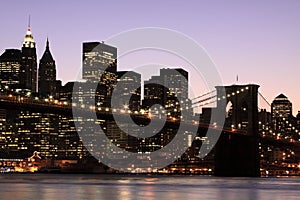 Brooklyn Bridge At Night, New York City