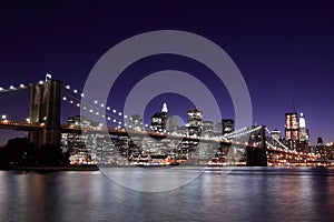 Brooklyn Bridge At Night, New York City