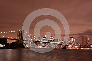 Brooklyn Bridge At Night, New York City