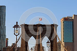 Brooklyn Bridge, nobody, New York City USA