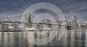 Brooklyn Bridge, NYC, at night