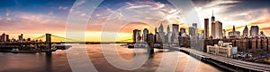 Brooklyn Bridge panorama at sunset