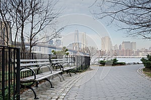 Brooklyn Bridge Park Bench and Walkway, Dumbo