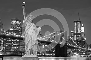 Brooklyn Bridge and The Statue of Liberty