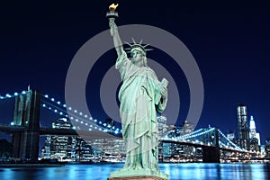 Brooklyn Bridge and The Statue of Liberty