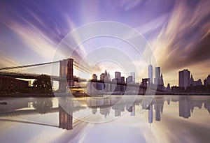 Brooklyn bridge sunset