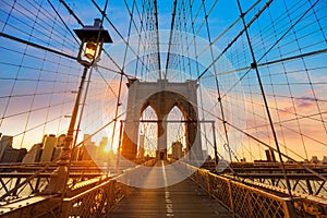 Brooklyn Bridge sunset New York Manhattan