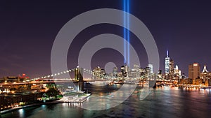 Brooklyn Bridge and Tribute In Light photo