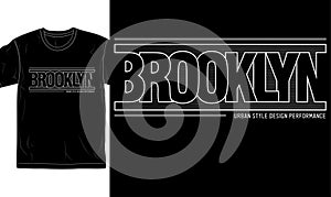 Brooklyn city urban street t shirt design graphic vector