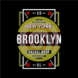 Brooklyn new york city graphic t shirt typography vector illustration