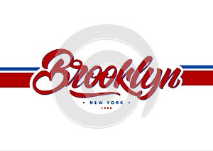 Brooklyn, New York typography in college style. Vector illustration varsity, graphic for t-shirt. Slogan.Vector illustration