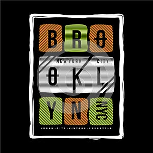 Brooklyn new york vector illustration denim vintage