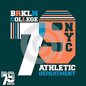 Brooklyn NYC college t-shirt print design