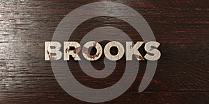 Brooks - grungy wooden headline on Maple - 3D rendered royalty free stock image