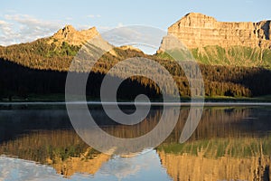 Brooks Lake Breccia Cliffs Mountain Range Shoshone National Forest