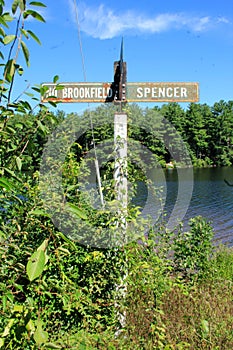 At brooks pond is the town line from spencer to brookfield