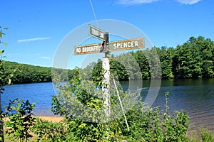 At brooks pond is the town line from spencer to brookfield