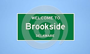 Brookside, Delaware city limit sign. Town sign from the USA.