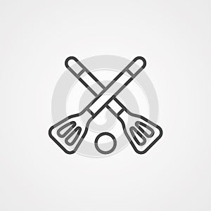 Broom ball vector icon sign symbol