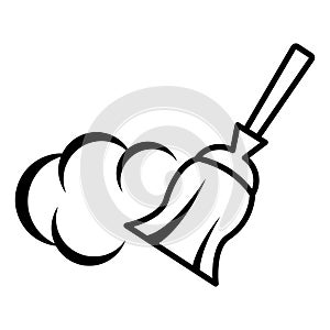 Broom, Besom or Short Brush icon vector