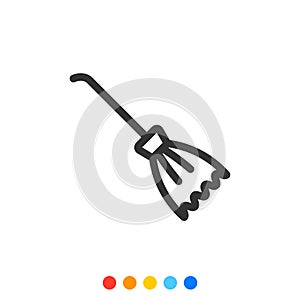 Broom cartoon icon,Vector and Illustration