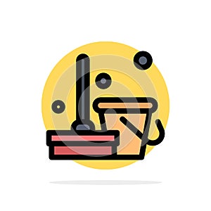 Broom, Clean, Cleaning, Sweep Abstract Circle Background Flat color Icon