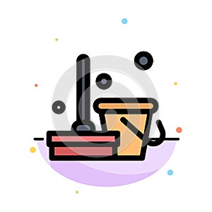 Broom, Clean, Cleaning, Sweep Abstract Flat Color Icon Template