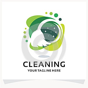 Broom Clean Logo Design Template Inspiration