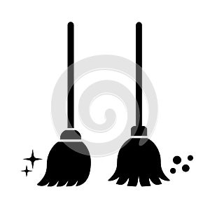 Broom clean vector icon