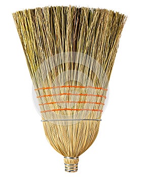 Broom. Corn straw broom. Professional natural organic wooden extra large heavy duty broom. Cleaning tool for home