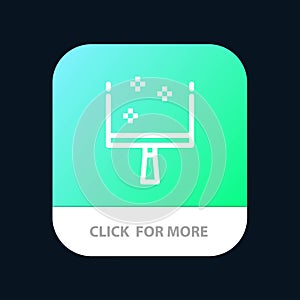 Broom, Dustpan, Sweep Mobile App Button. Android and IOS Line Version