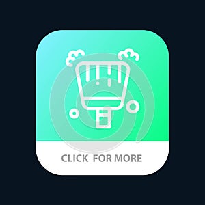 Broom, Dustpan, Sweep Mobile App Button. Android and IOS Line Version