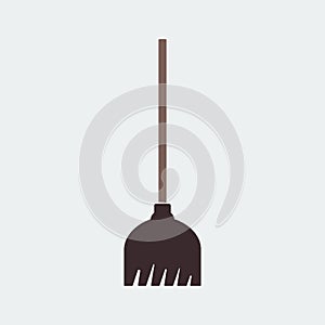 Broom Icon.Flat Design. Vector Illustration