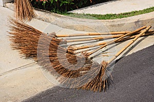 Broom made of coconut stalk
