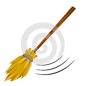 Broom. Rustic item for house cleaning