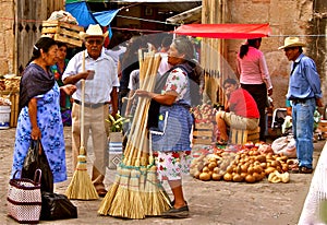 Broom Seller, Tlacolula market, Mexico