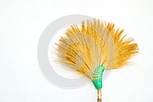 Broom white sweep background garbage