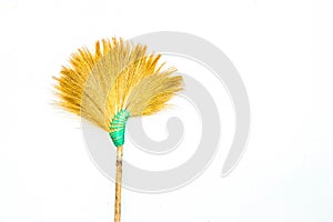 Broom white sweep background garbage