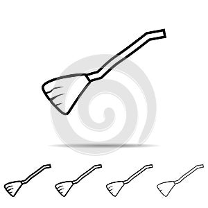 Broom witch different shapes icon. Simple thin line, outline vector of halloween icons for ui and ux, website or mobile