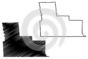 Broome County, New York State U.S. county, United States of America, USA, U.S., US map vector illustration, scribble sketch