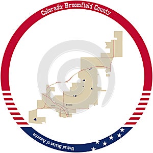 Broomfield County in Colorado, USA arranged in a circle