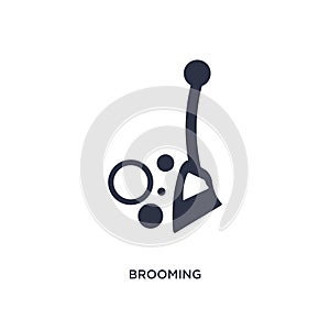 brooming icon on white background. Simple element illustration from gardening concept