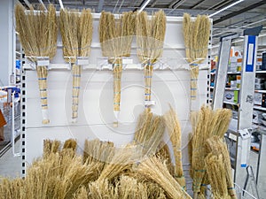 Brooms sorghum in the store