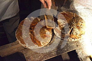 Baking bread with an old oven in the Eggerhaus photo