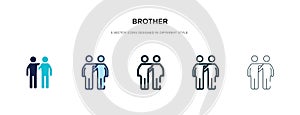 Brother icon in different style vector illustration. two colored and black brother vector icons designed in filled, outline, line