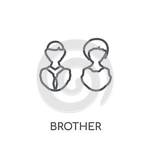 brother linear icon. Modern outline brother logo concept on whit
