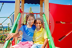 Brother and sister at the playground