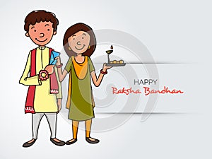 Brother and sister for Raksha Bandhan celebration.