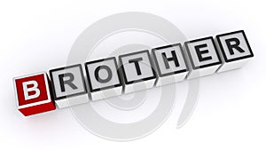 Brother word block on white